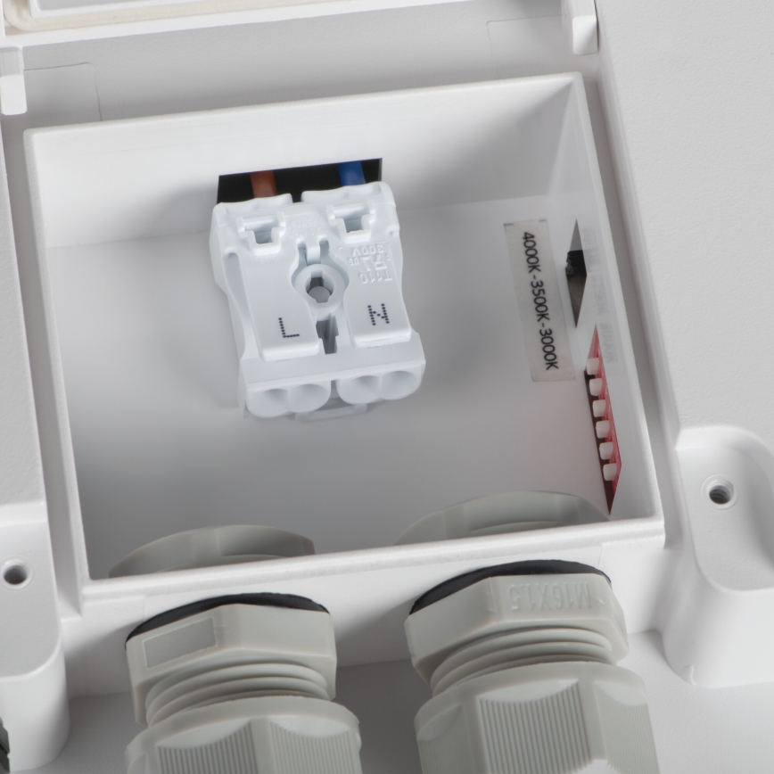 LED taklampa för utomhusbruk med rörelsedetektor BENO LED/12/18W/230V 3000/3500/4000K IP65 vit vinklat