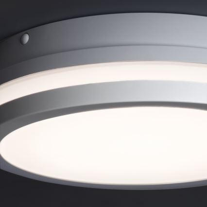 LED taklampa för utomhusbruk med rörelsedetektor BENO LED/12/18W/230V 3000/3500/4000K IP65 vit rund