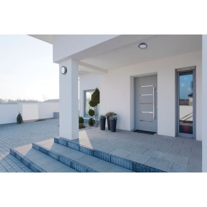 LED taklampa för utomhusbruk med rörelsedetektor BENO LED/24/30W/230V 3000/3500/4000K IP65 antracit rund