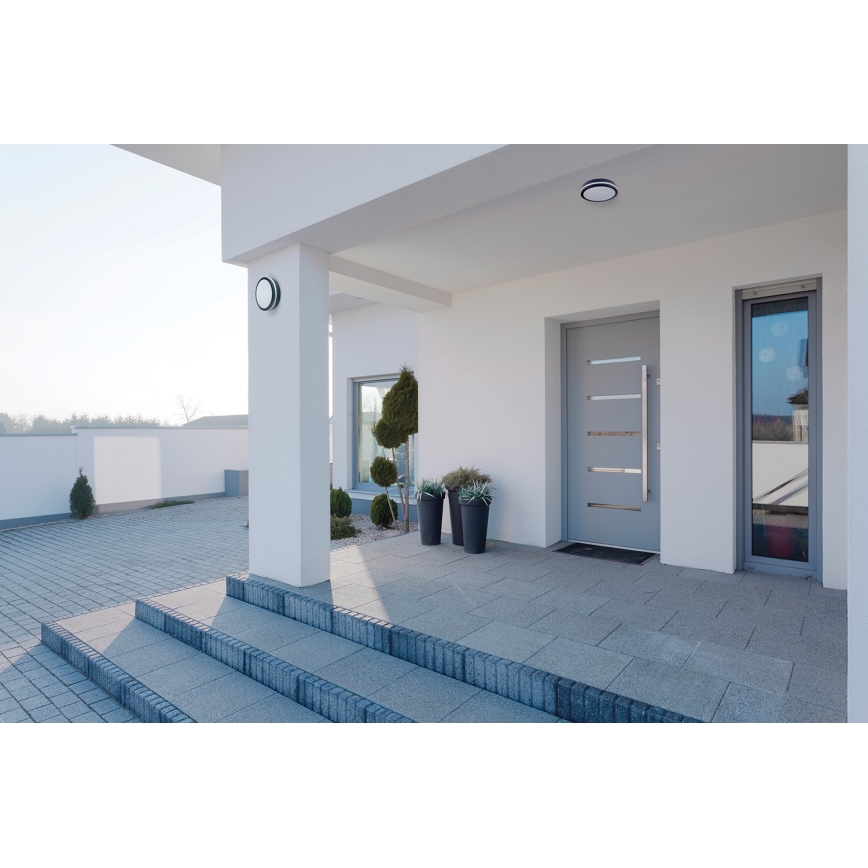 LED taklampa för utomhusbruk med rörelsedetektor BENO LED/24/30W/230V 3000/3500/4000K IP65 antracit rund