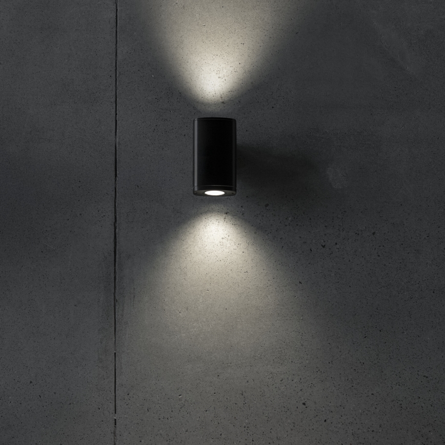 Vägglampa för utomhusbruk ZEVI 2xGU10/10W/230V IP54 svart