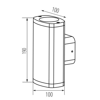 Vägglampa för utomhusbruk ZEVI 2xGU10/10W/230V IP54 svart