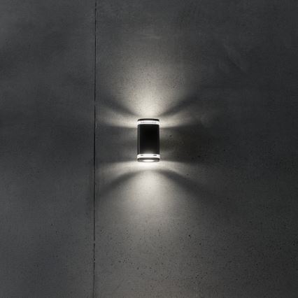 Vägglampa för utomhusbruk ZEVI 2xGU10/10W/230V IP54 svart