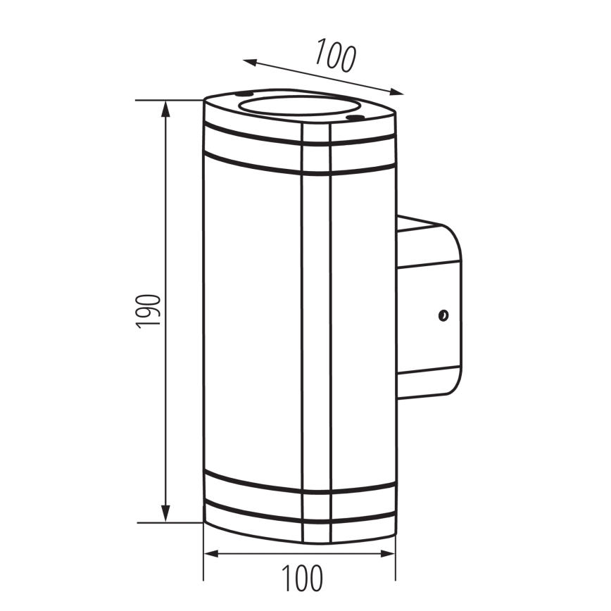 Vägglampa för utomhusbruk ZEVI 2xGU10/10W/230V IP54 svart