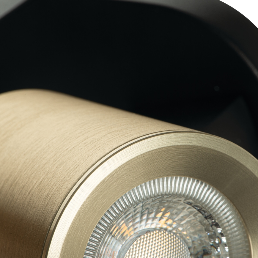 Väggspotlight LAURIN 1xGU10/10W/230V mässing/svart