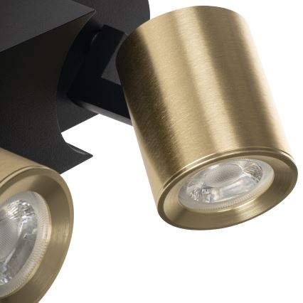 Spotlight LAURIN 2xGU10/10W/230V mässing/svart