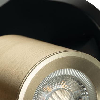 Spotlight LAURIN 2xGU10/10W/230V mässing/svart