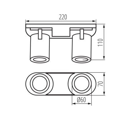 Spotlight LAURIN 2xGU10/10W/230V mässing/vit