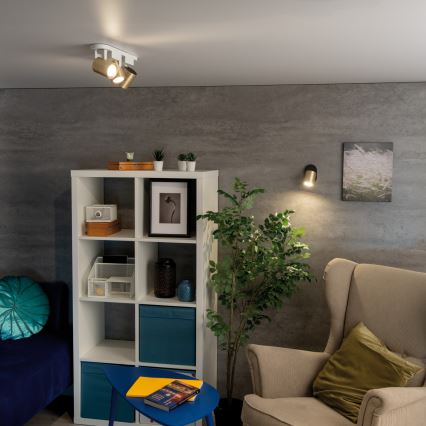 Spotlight LAURIN 3xGU10/10W/230V mässing/vit