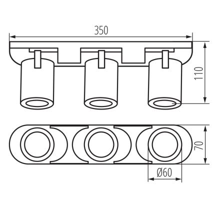 Spotlight LAURIN 3xGU10/10W/230V mässing/vit