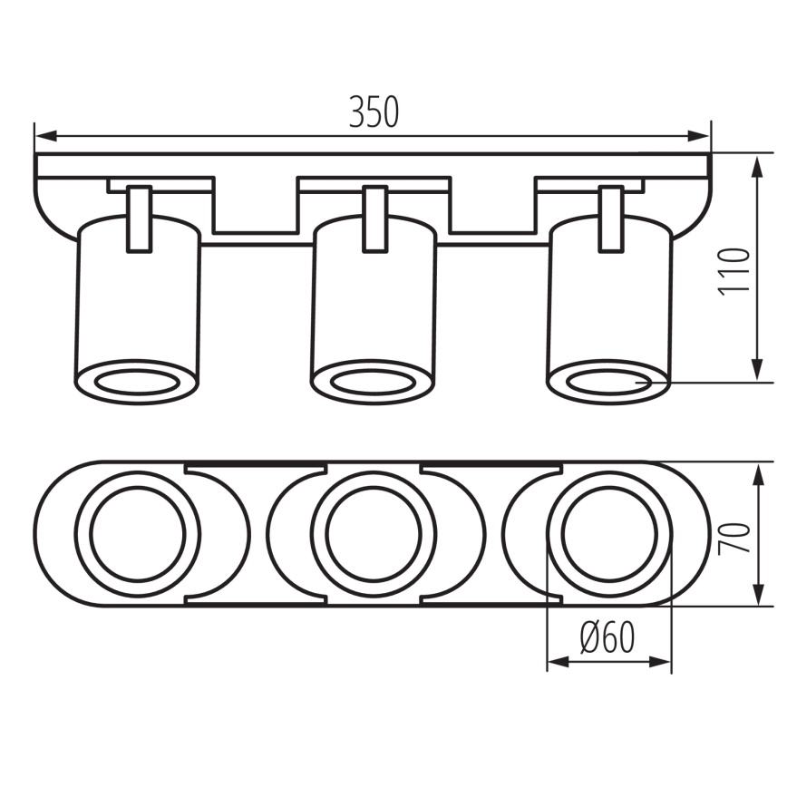 Spotlight LAURIN 3xGU10/10W/230V mässing/vit