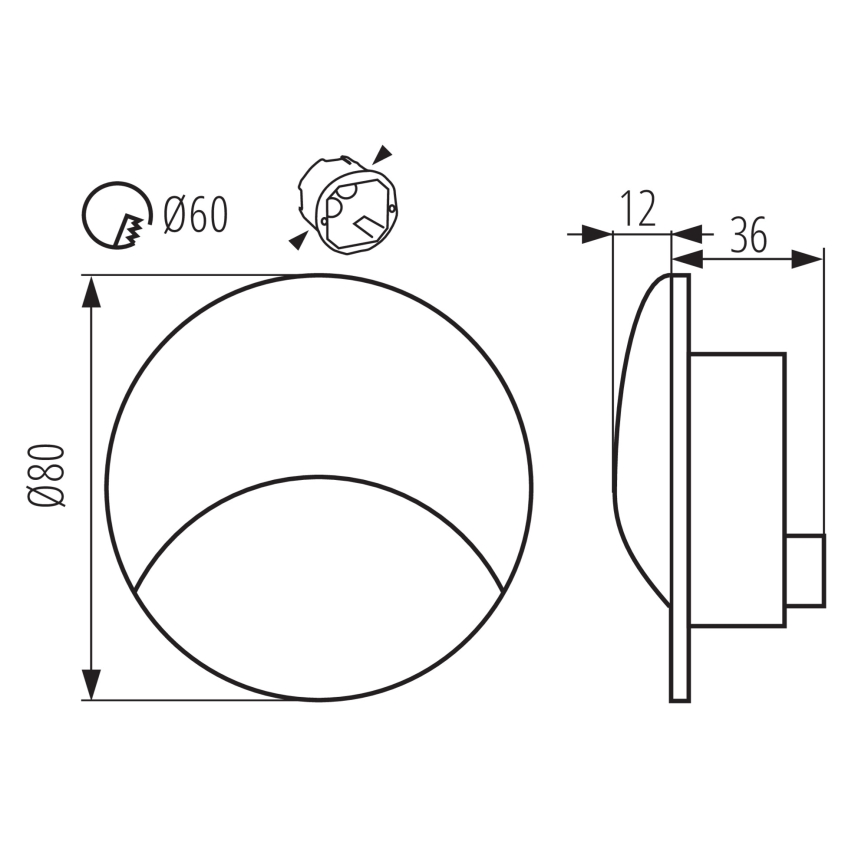 LED-trapparmatur EXIN LED/2,5W/230V 3000K IP65 vit rund
