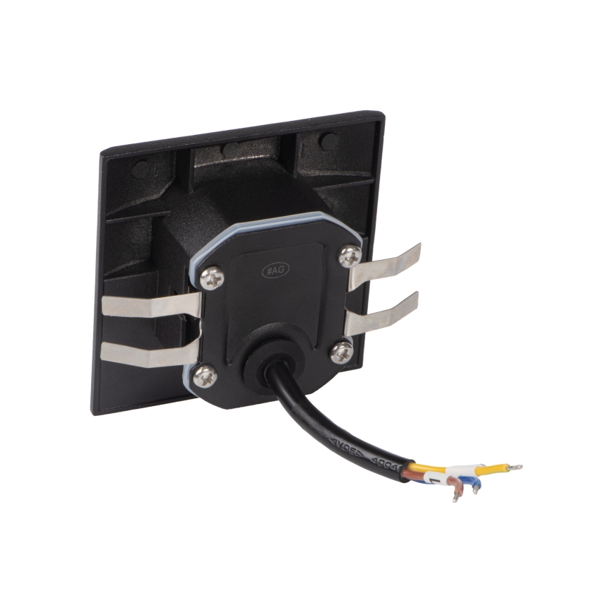 LED trapparmatur med rörelse- och skymningssensor EXIN LED/2,5W/230V 3000K IP65 svart, fyrkantig