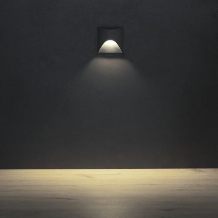 LED-trapparmatur EXIN LED/2,5W/230V 4000K IP65 antracit, fyrkantig