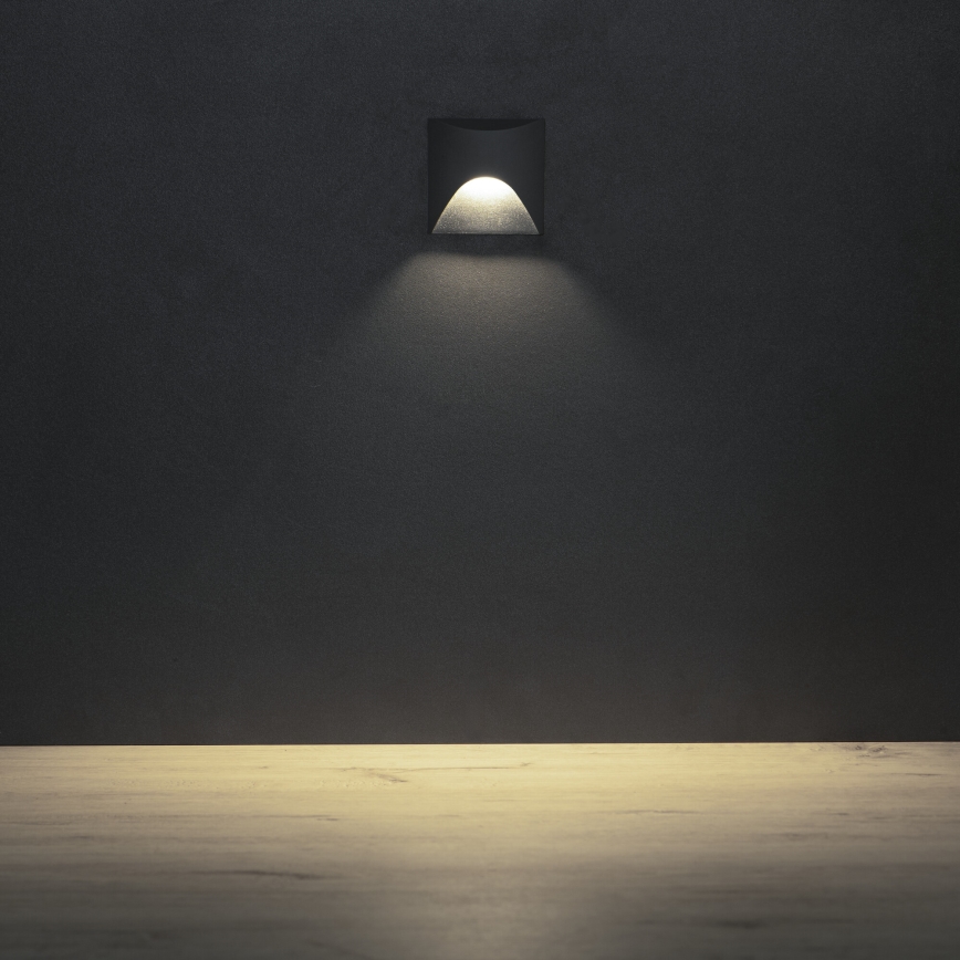LED-trapparmatur EXIN LED/2,5W/230V 4000K IP65 antracit fyrkantig