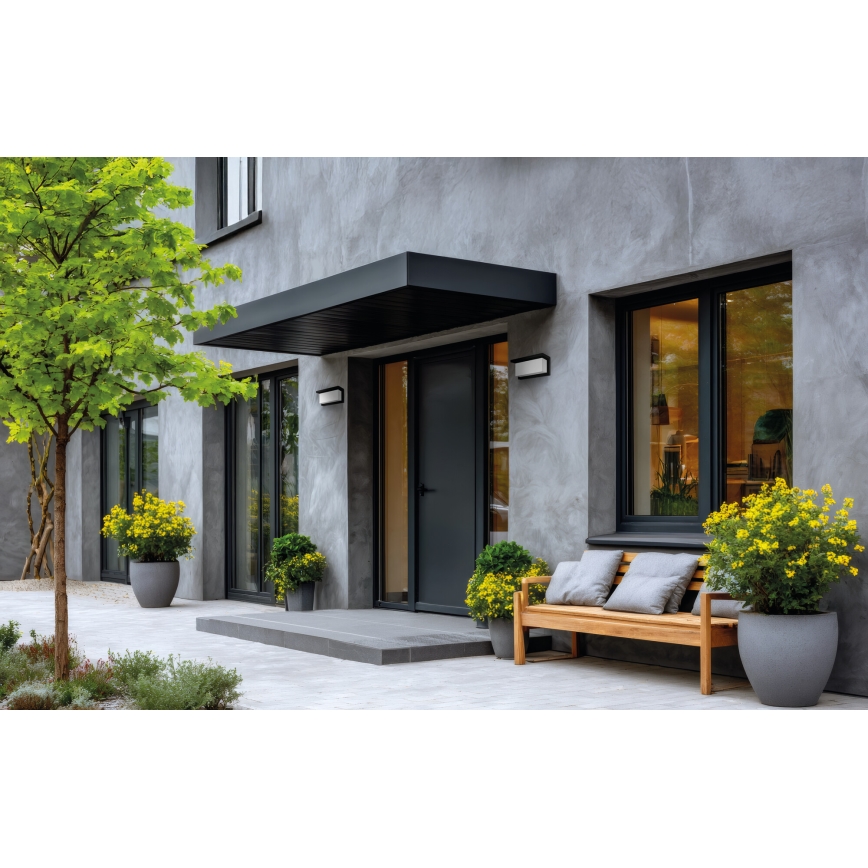 LED-utomhusväggarmatur LERTO LED/12W/230V IP54 svart