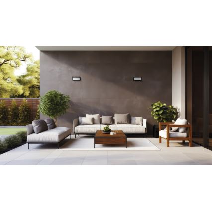 LED-utomhusväggarmatur LERTO LED/12W/230V IP54 svart