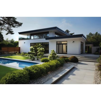 LED utomhusvägglampa med rörelse- och skymningssensor XERTO LED/20W/230V 3000/4000/6500K IP44 svart