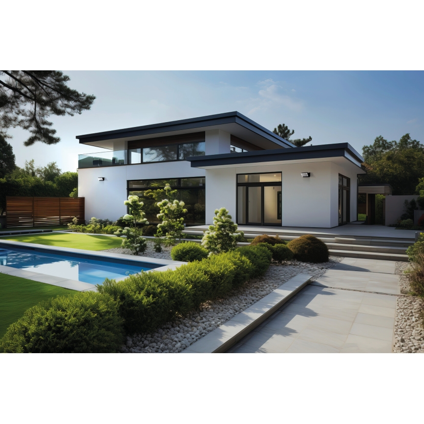 LED utomhusvägglampa med rörelse- och skymningssensor XERTO LED/20W/230V 3000/4000/6500K IP44 svart