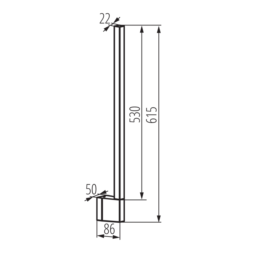 LED utomhusväggarmatur YALTE LED/9W/230V 3000/4000/6500K 61,5 cm IP54 svart