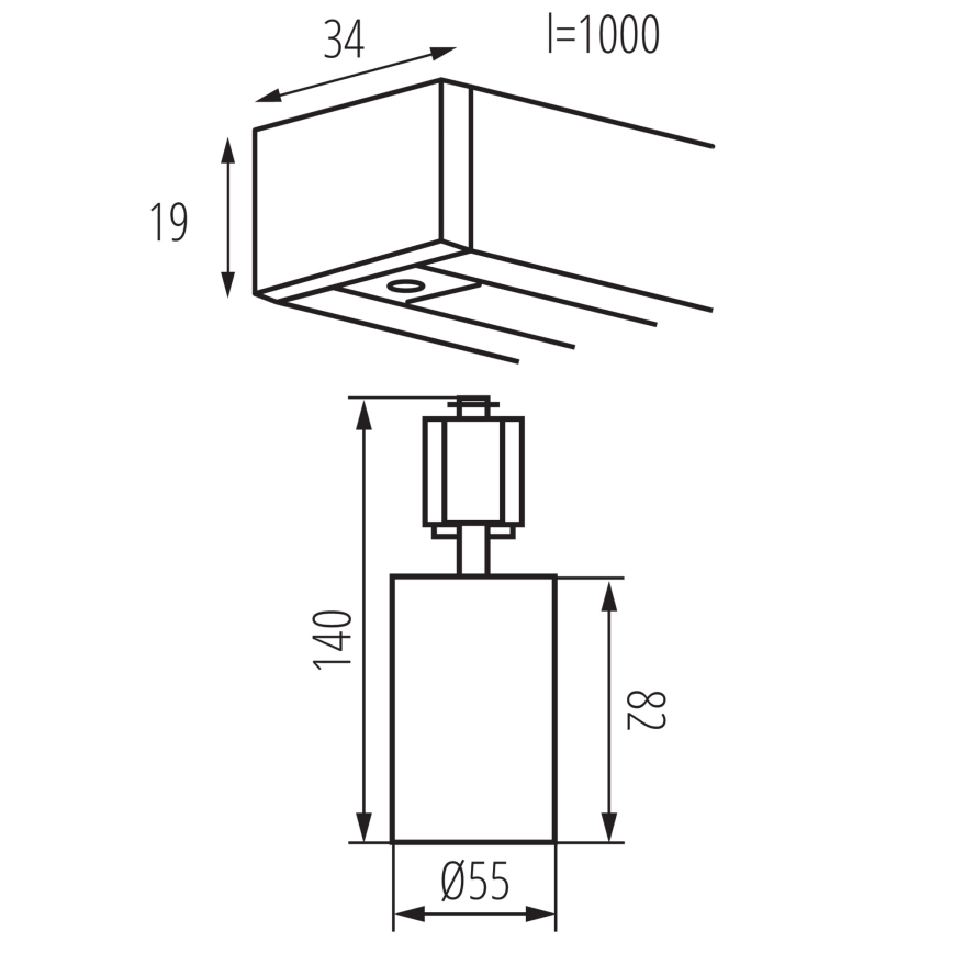 Spot för skensystem ALTEAR 3xGU10/10W/230V 1m vit