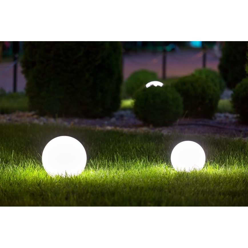 Utomhuslampa STONO 1xE27/15W/230V Ø 20 cm IP65 vit