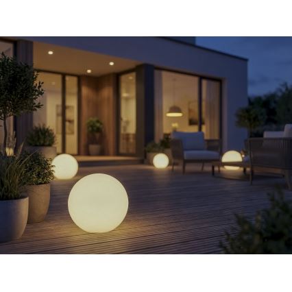 Utomhuslampa STONO 1xE27/20W/230V Ø 30 cm IP65 vit