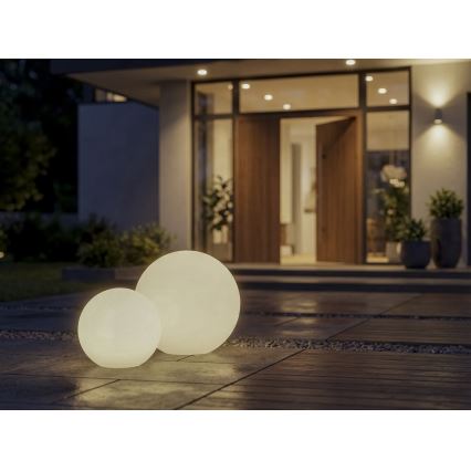 Utelampa STONO 1xE27/20W/230V Ø 40 cm IP65 vit