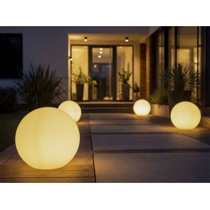 Utelampa STONO 1xE27/20W/230V Ø 40 cm IP65 vit