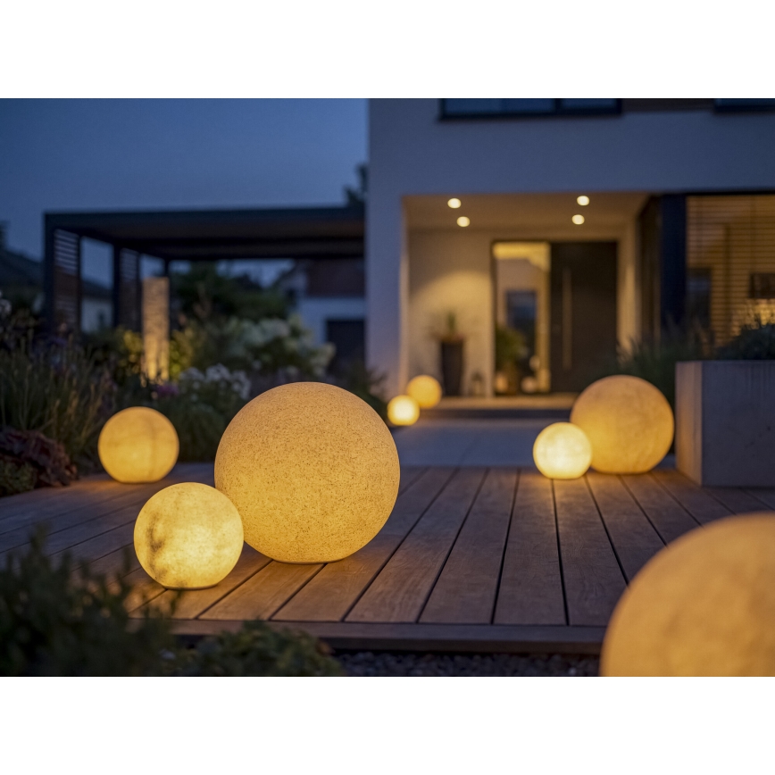 Utomhuslampa STONO 1xE27/20W/230V Ø 30 cm IP65 beige