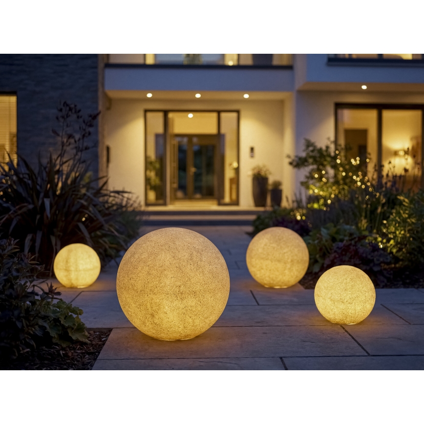 Utomhuslampa STONO 1xE27/20W/230V Ø 30 cm IP65 beige