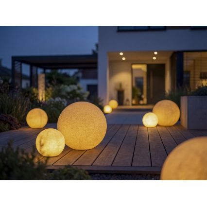 Utomhuslampa STONO 1xE27/20W/230V Ø 40 cm IP65 beige