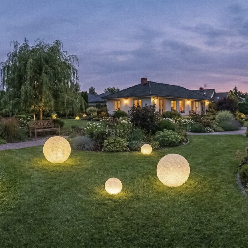 Utomhuslampa STONO 1xE27/20W/230V Ø 40 cm IP65 beige