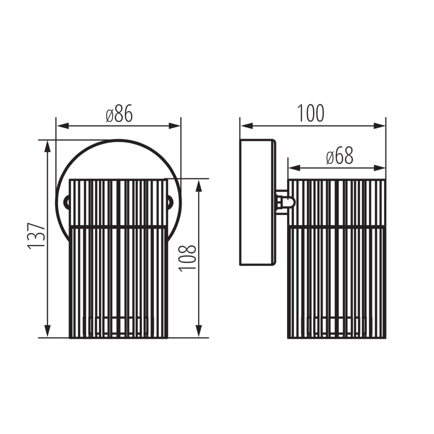 Utomhus väggspot RADILO 1xGU10/11W/230V IP44 svart