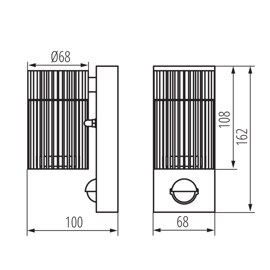 Utomhusväggarmatur med rörelse- och skymningssensor RADILO, 1x GU10/11 W/230 V, IP44, svart