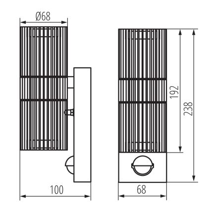 Utomhus väggspot med rörelse- och skymningssensor RADILO 2xGU10/11W/230V IP44 svart
