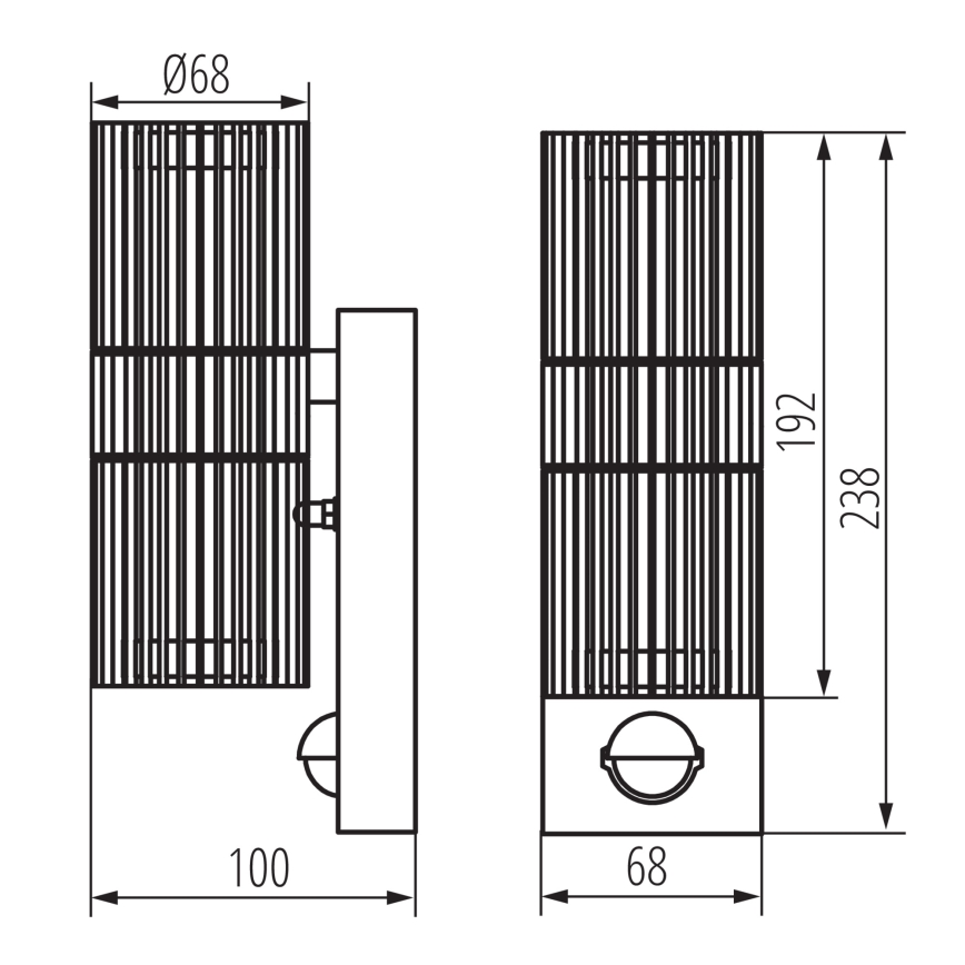 Utomhus väggspot med rörelse- och skymningssensor RADILO 2xGU10/11W/230V IP44 svart