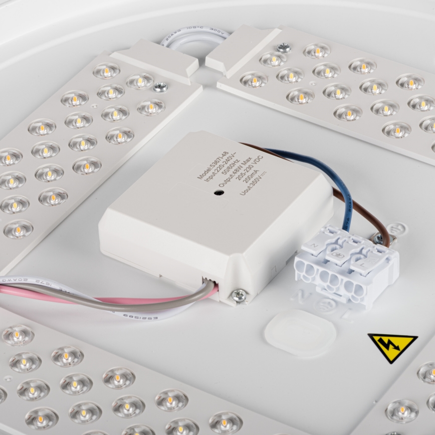 Dimbart LED-takarmatur LIXAN LED/47W/230V 3000-6500K diam. 38,6 cm vit/silver + fjärrkontroll