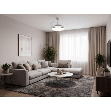 LED dimbar taklampa med fläkt PLAVE LED/36W/230V 3000-6500K silver/vit + fjärrkontroll