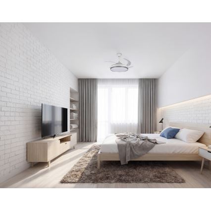 LED dimbar taklampa med fläkt PLAVE LED/36W/230V 3000-6500K silver/vit + fjärrkontroll