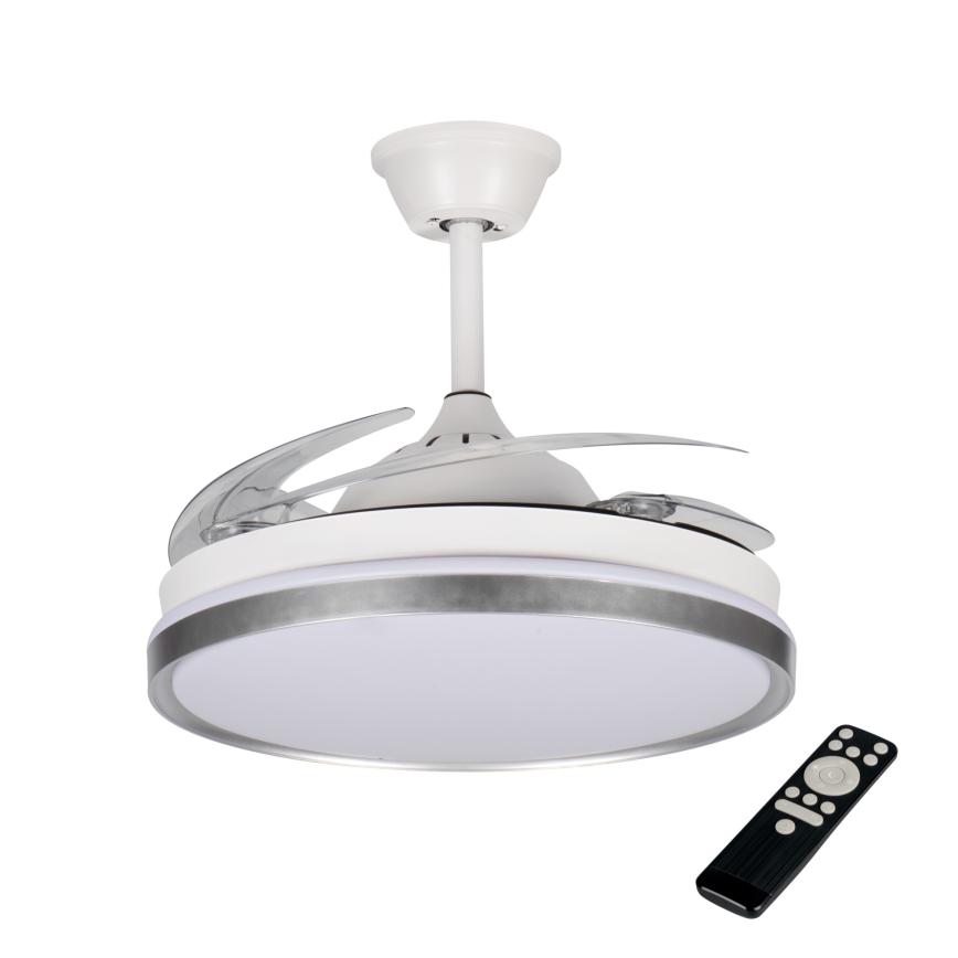 LED dimbar taklampa med fläkt PLAVE LED/36W/230V 3000-6500K silver/vit + fjärrkontroll