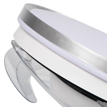 LED dimbar taklampa med fläkt PLAVE LED/36W/230V 3000-6500K silver/vit + fjärrkontroll