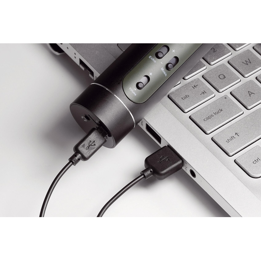 Karaokemikrofon 6 W / 5 V, 1500 mAh, Bluetooth, svart