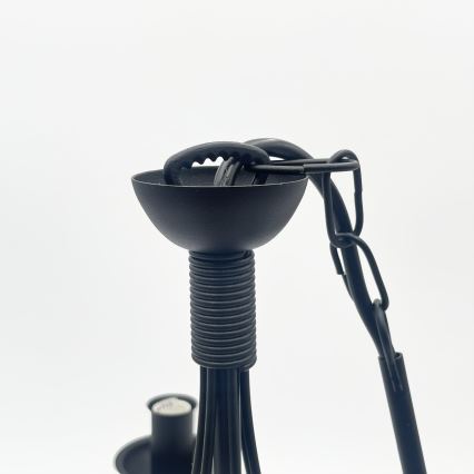 Kedjehängd takkrona ANTON 6xE14/60W/230V svart