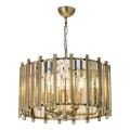 Kedjeupphängd kristallkrona CRYSTALLINE 6xE14/40W/230V, mässing