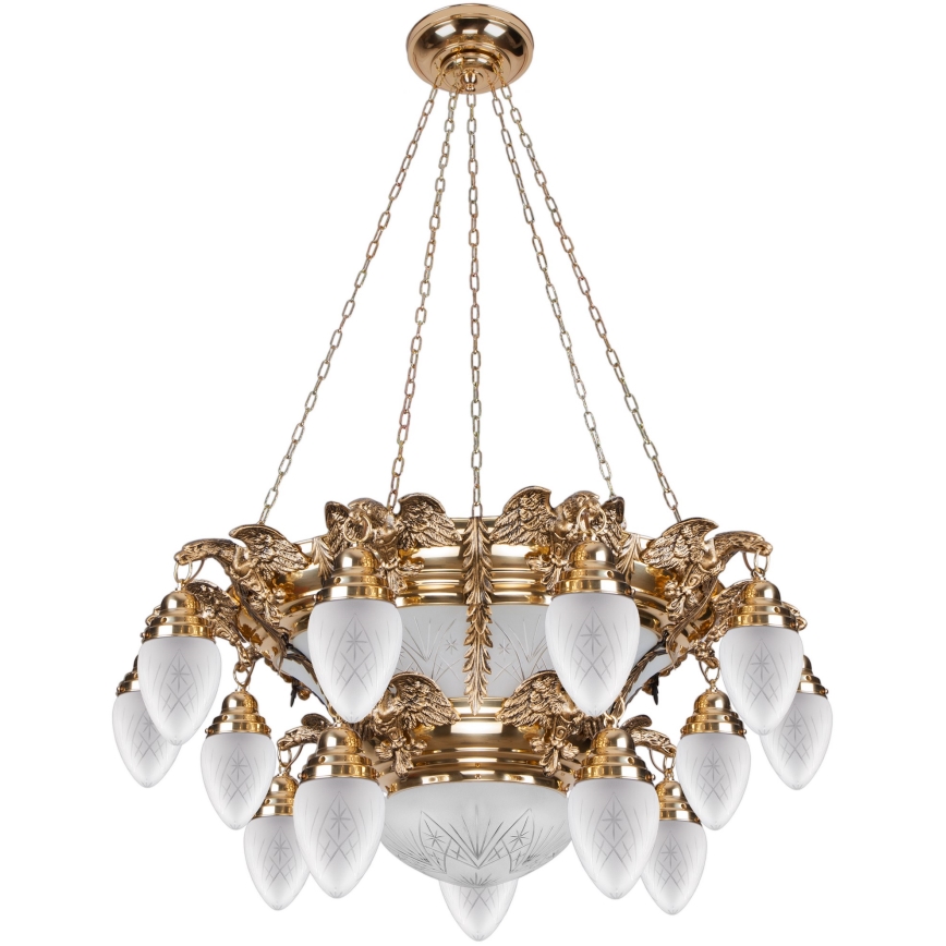 Kemar OW150 - Taklampa OURO EAGLE 15xE27/60W/230V + 6xE27/100W/230V