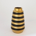 Keramikvas 25x14 cm guld/svart