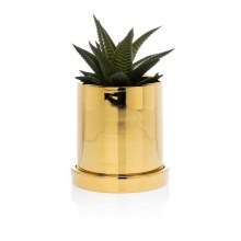 Keramisk blomkruka med skål HANYA 11x11 cm guld