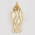 Keramisk burk 42,6x18,8 cm guld/vit