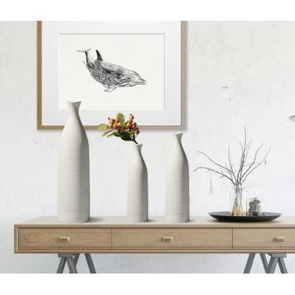 Keramisk vas 33 cm vit